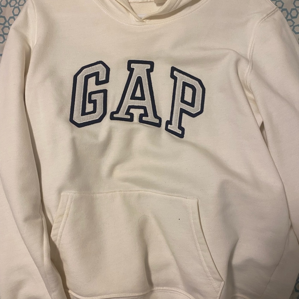 GAP Cream Hoodie with Black Lettering